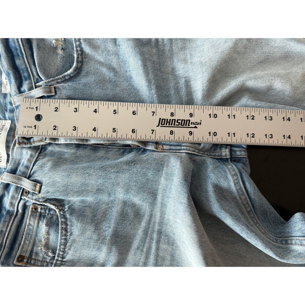Denim Forum The BF High Rise Loose Distressed Jeans Light Wash Blue 27X28 - Picture 4 of 15
